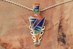 Calvin Begay Genuine Gemstone Sterling Silver Pendant